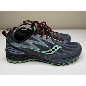 Saucony Peregrine 5 Trail Running Shoe Womens 10 Grey Mesh Low Lace Up 102681